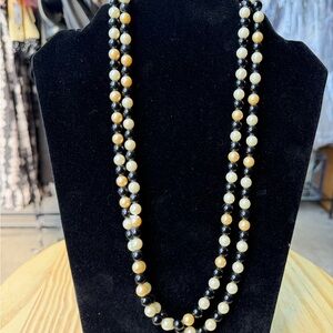Elegant Black and Gold Beaded Necklace